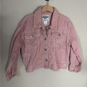 OshKosh Girls Pink Corduroy Cropped Jacket Size 7